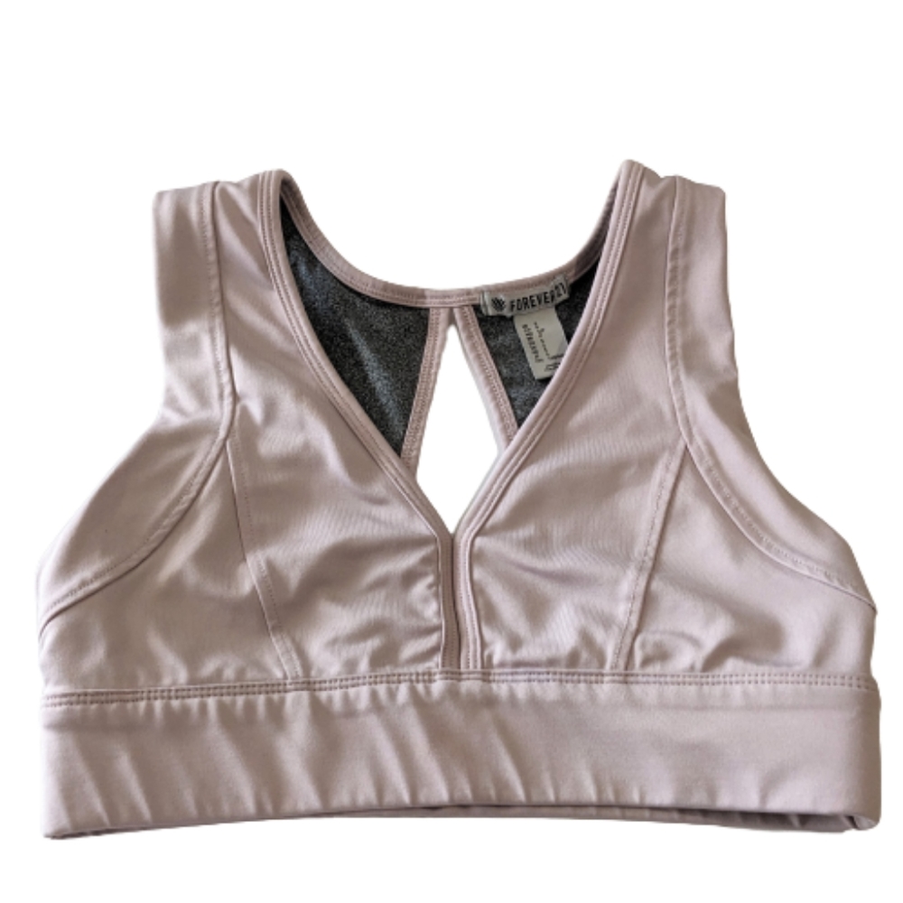 Forever 21 Sports Bra Light Mauve V-neck Lined